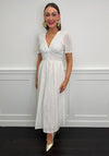 Serafina Broderie Cotton Midi Dress, White