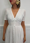 Serafina Broderie Cotton Midi Dress, White