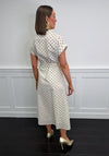 Serafina Polka Dot Cotton Shirt Dress, Cream and Navy