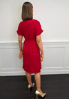 Serafina Zip Front Midi Dress, Dark Red