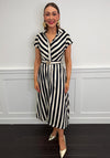 Serafina Collection Striped Belted Shirt Dress, Navy