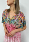 Serafina Collection One Size Paisley Maxi Dress, Pink