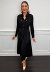 Serafina Collection Belted Long Shirt Dress, Black