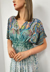 Serafina Collection One Size Paisley Maxi Dress, Green
