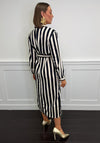 Serafina Collection Striped Long Sleeve Shirt Dress, Navy