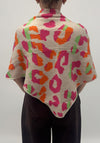 Malissa J Leopard Pattern Triangular Scarf, Stone