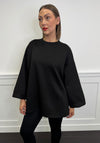 Serafina Relaxed Crew Neck Sweatshirt, Black
