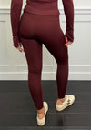 Serafina Plain High Waisted Leggings, Wine