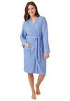 Indigo Sky Waffle Long Sleeve Kimono Robe, Blue