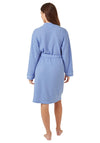 Indigo Sky Waffle Long Sleeve Kimono Robe, Blue