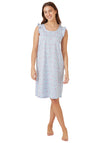 Indigo Sky Ditsy Floral Frill Nightdress, Blue