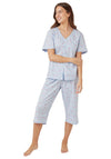 Indigo Sky Ditsy Floral Capri Pyjama Set, Blue