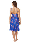 Indigo Sky Twilight Floral Satin Chemise, Blue