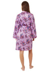 Indigo Sky Twilight Floral Satin Wrap Robe, Lilac