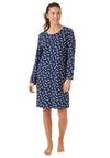 Indigo Sky Dachshund Long Sleeve Nightdress, Navy