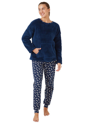 Indigo Sky Dachshund Pyjama Set, Navy
