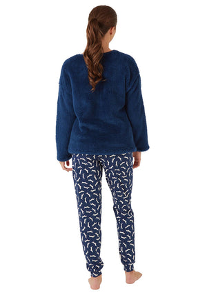 Indigo Sky Dachshund Pyjama Set, Navy