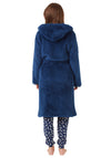 Indigo Sky Hooded Fleece Dressing Gown, Navy
