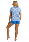 Indigo Sky Leaf Print Short Pyjama Set, Blue