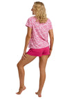 Indigo Sky Leaf Print Short Pyjama Set, Pink