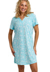 Indigo Sky Pineapple Print Short Sleeve Nightdress, Blue