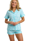 Indigo Sky Pineapple Print Short Pyjama Set, Blue