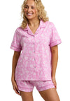 Indigo Sky Pineapple Print Short Pyjama Set, Pink