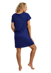 Indigo Sky Vibrant Short Sleeve Nightdress, Navy