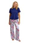 Indigo Sky Vibrant Floral Pyjama Set, Navy