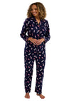Indigo Sky Dog Print Brushed Cotton Pyjama Set, Navy