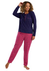 Indigo Sky Animal Print Pyjama Set, Navy