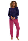 Indigo Sky Animal Print Pyjama Set, Navy