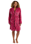 Indigo Sky Animal Print Fleece Dressing Gown, Pink