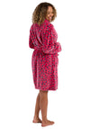 Indigo Sky Animal Print Fleece Dressing Gown, Pink