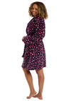 Indigo Sky Animal Print Fleece Dressing Gown, Navy