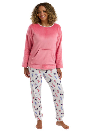 Indigo Sky Dog Print Pyjama Set, Pink