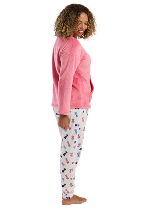 Indigo Sky Dog Print Pyjama Set, Pink