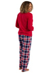 Indigo Sky Rose Check Long Sleeve Pyjama Set, Red
