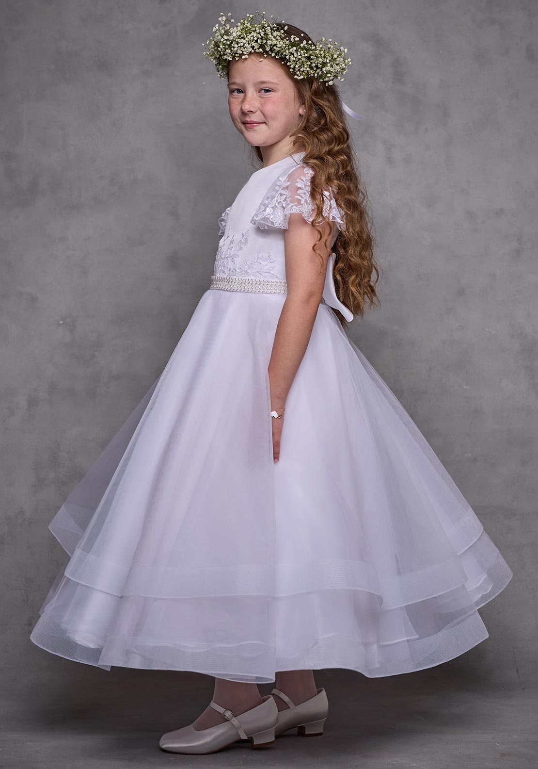 Isabella IS25389 Communion Dress, White