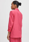 Ichi Crinkle Texture Single Breasted Blazer, Carmine