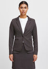Ichi Herringbone Print Blazer, Black Multi