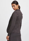 Ichi Herringbone Print Blazer, Black Multi