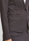 Ichi Herringbone Print Blazer, Black Multi