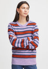 Ichi Striped Jumper, Purple Multi