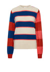 Ichi Contrast Colour Block Sleeve Jumper, Multi