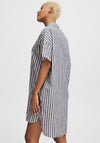 Ichi Striped Oversized Long Shirt, Natural
