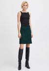 Ichi Abstract Shimmer Print Mini Skirt, Black & Green