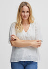 Fransa Broidery Pattern Top, White