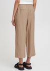 Ichi Stretch Waist Culottes, Light Brown