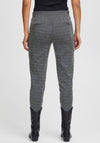 Ichi V Shaped Pattern Slim Trousers, Black